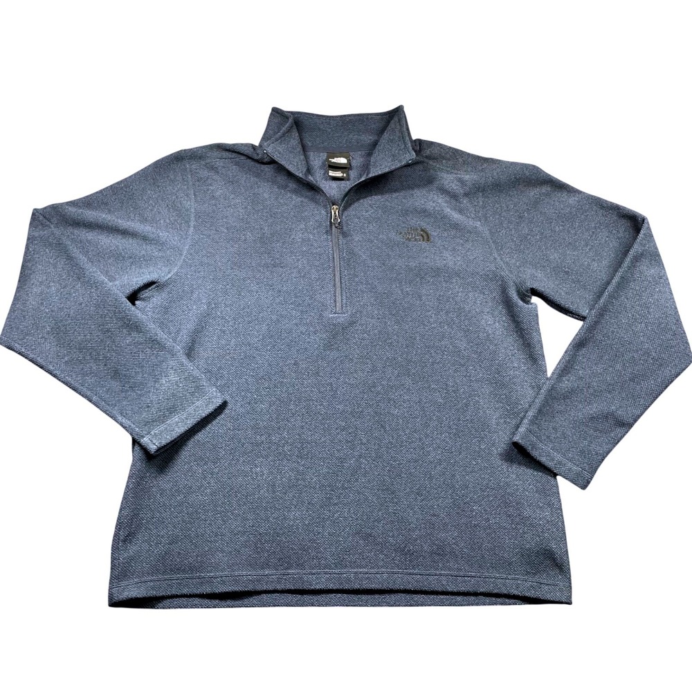 The North Face Men Quarter Zip Fleece Pullover Blue Textured Knit XL NF0A3YR1H2G
